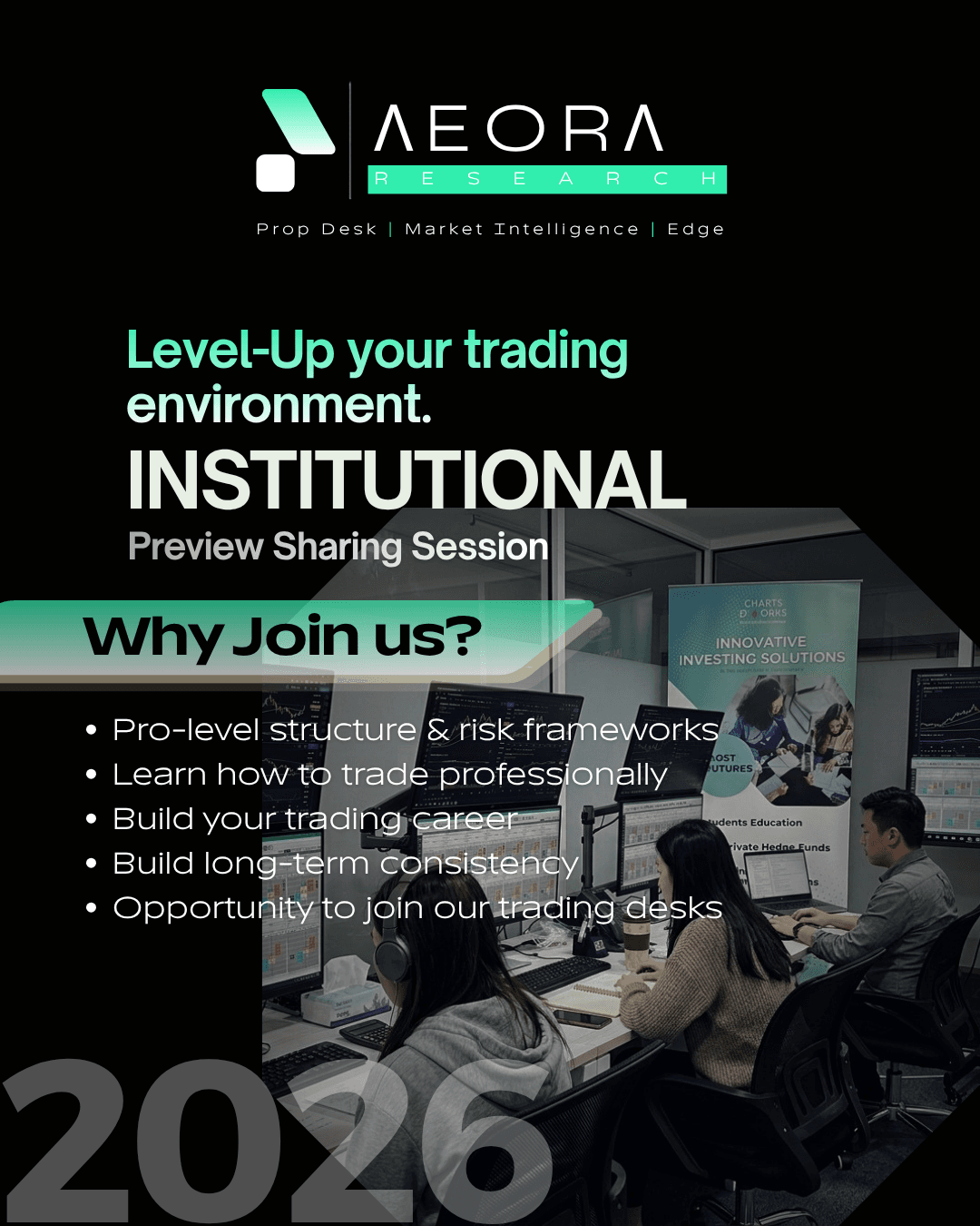Aeora Research Level-Up your trading environment programme visual