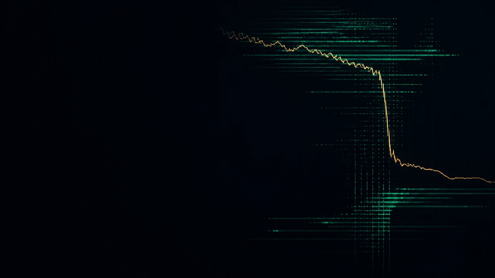 Illustrative XAUUSD liquidity shock visual with order-book depth changing around a rapid gold selloff